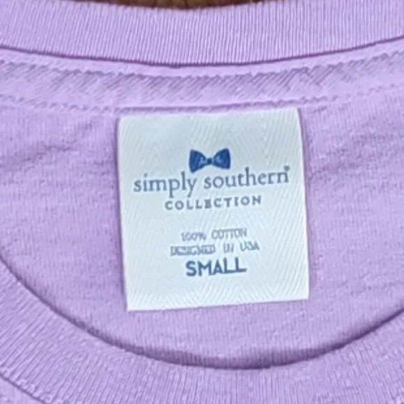 Simply Southern Lavender Cat Mom Tee - S - Picture 8 of 8